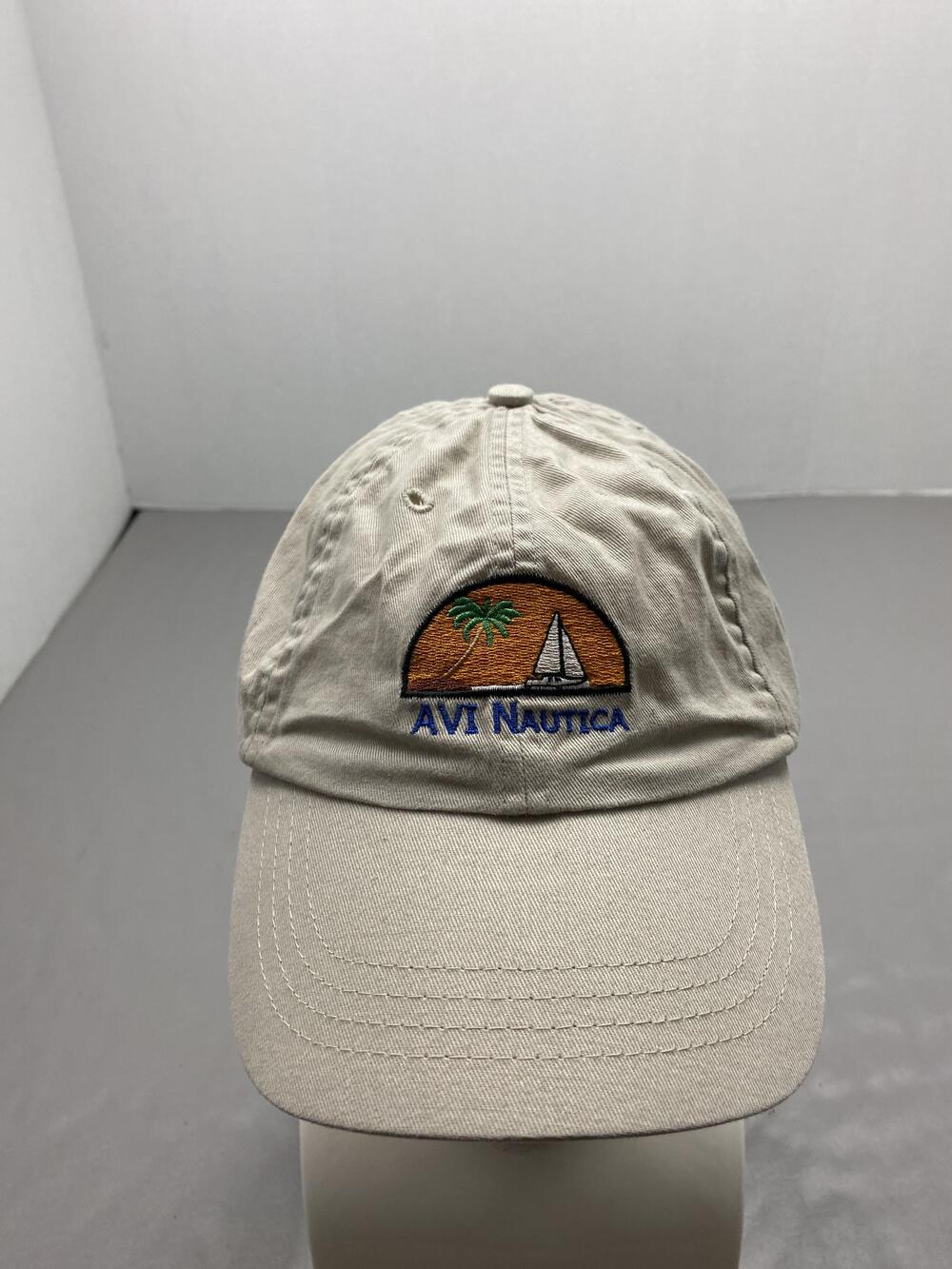 Queensboro Hat Cap Strap Back One Size Beige AVI Nautica Beach Mens Adjustable